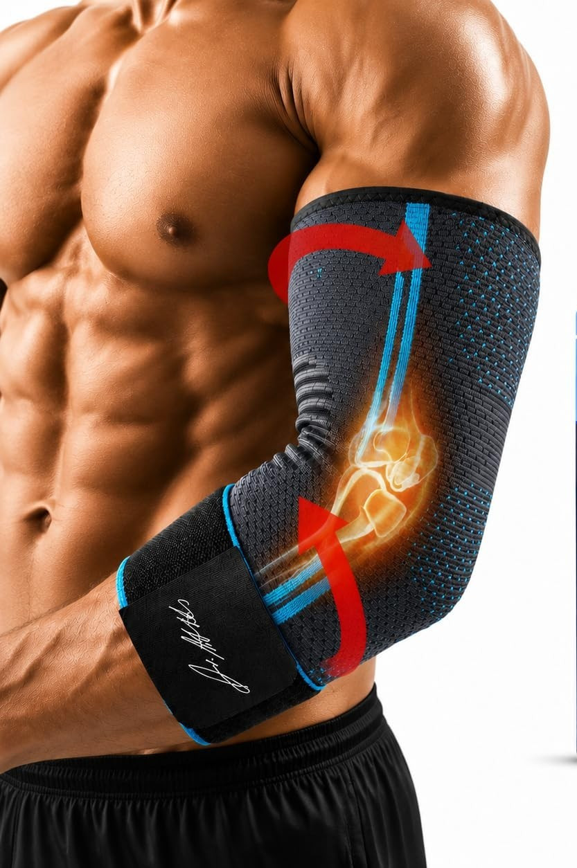 DOCTOR DEVELOPED ELBOW BRACE FOR TENDONITIS & TENNIS ELBOW, COMPRESSION SLEEVE