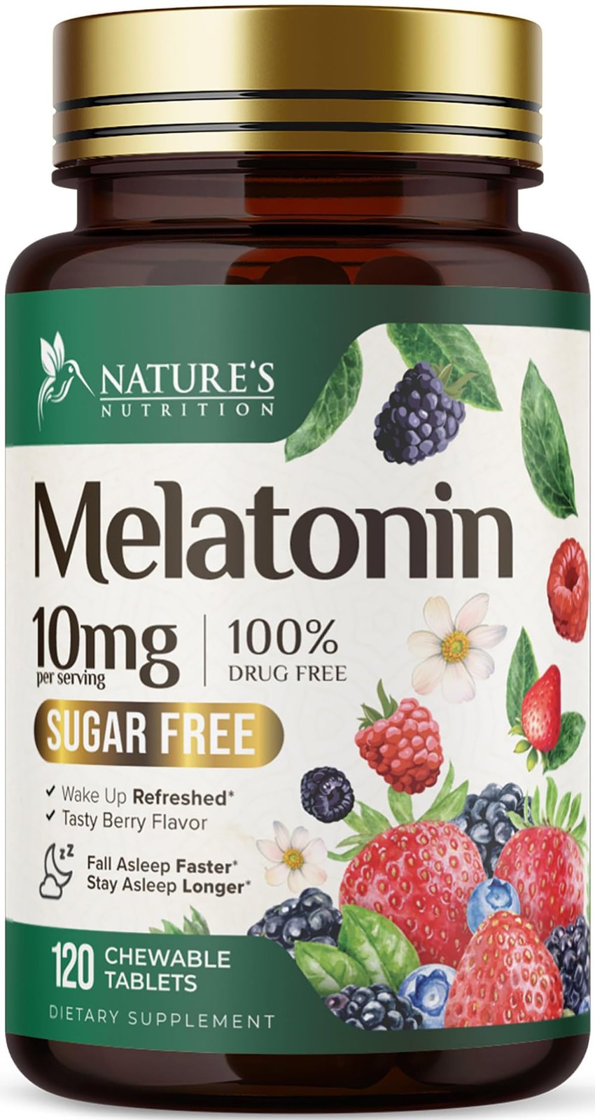 Melatonin 10mg Per Serving – Extra Strength 120 Count (Pack of 1)