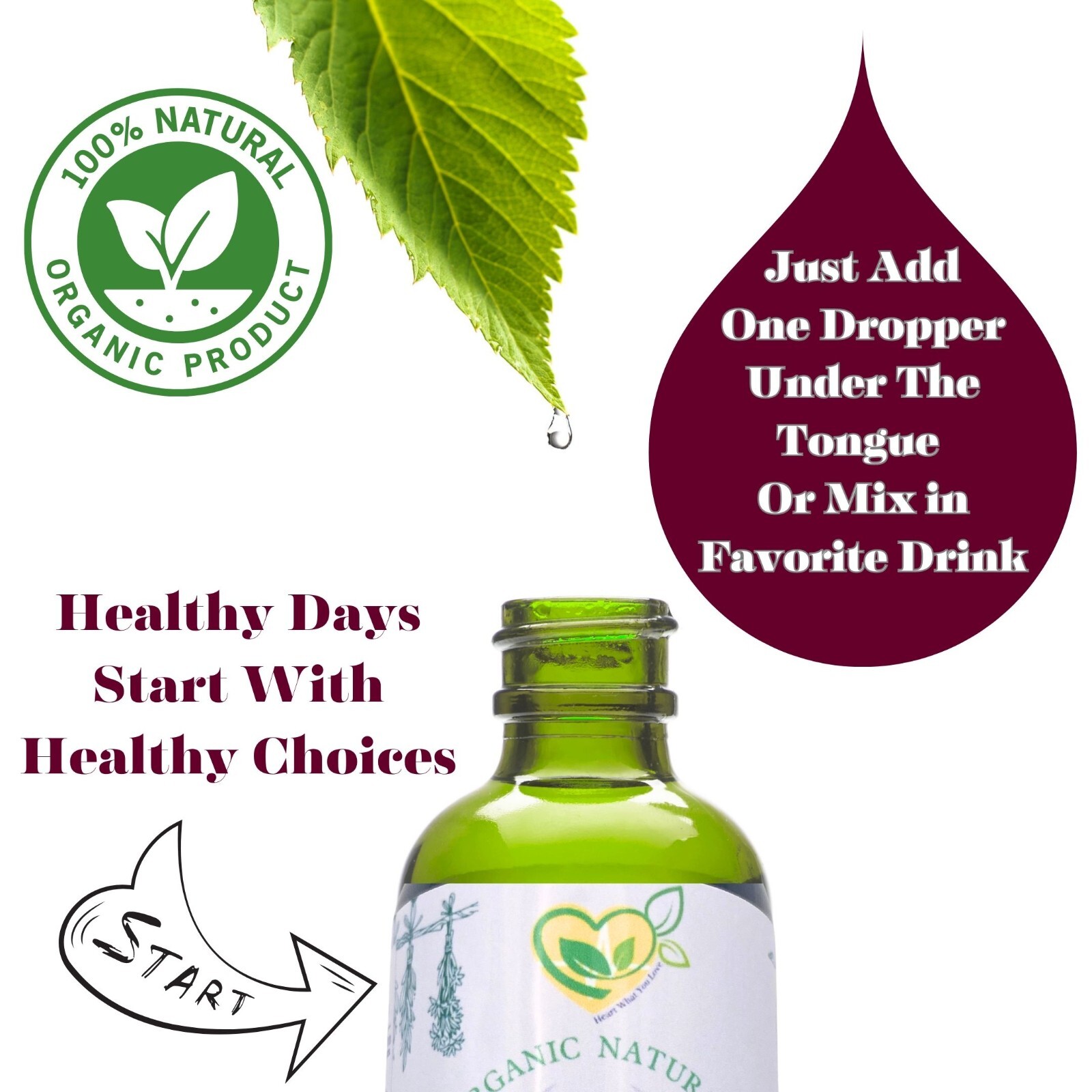 Ashwagandha Tincture Organic Liquid Root Drops 2 oz Natural Mood Stress Balance