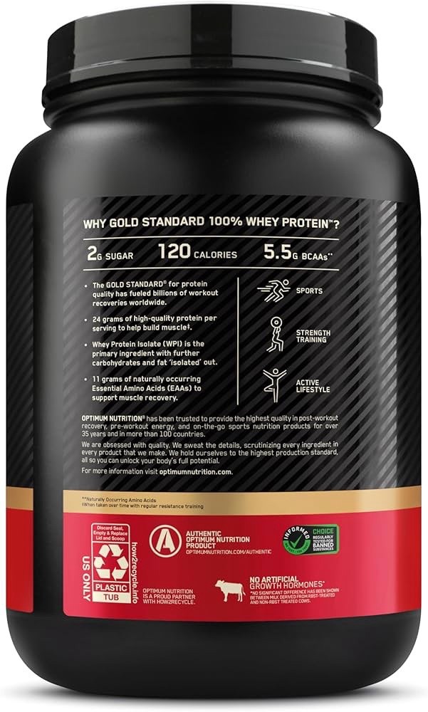 Optimum Nutrition Gold Standard 100% Whey Protein Powder, Double Rich Chocolate