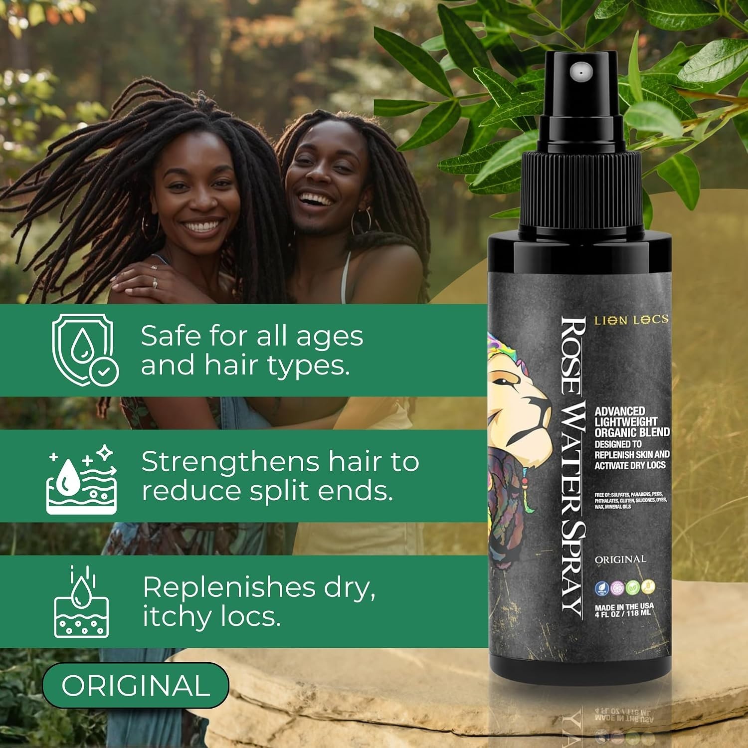 Essential 4oz Rosewater Spray for Dreadlocks & Skin Hydration – Formula