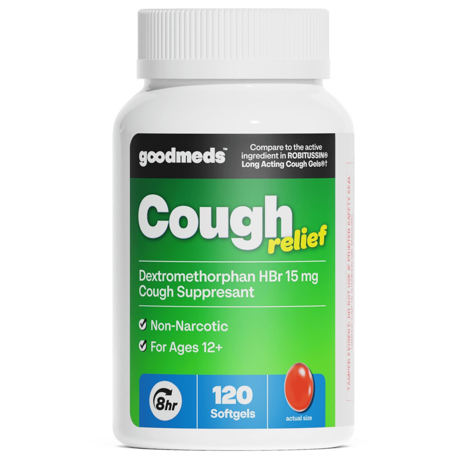 Cough Relief Softgels 120 ct | Dextromethorphan 15mg, Non-Drowsy, Long-Lasting
