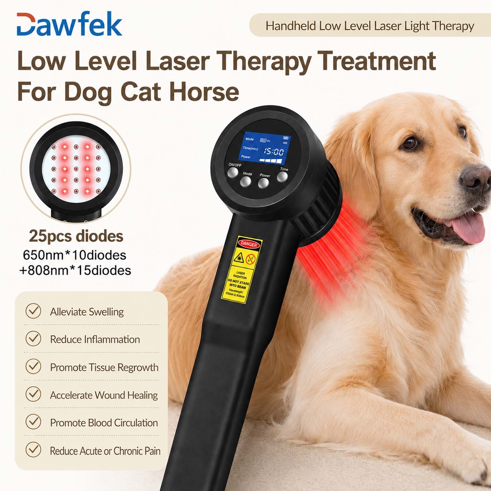Hip Joint Arthritis Relief 8W Cold Laser Therapy 650nm 808nm for Dogs and Cats