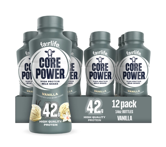 Core Power High Protein Shake, Vanilla, 14 oz, 12-Pack, 42g Protein