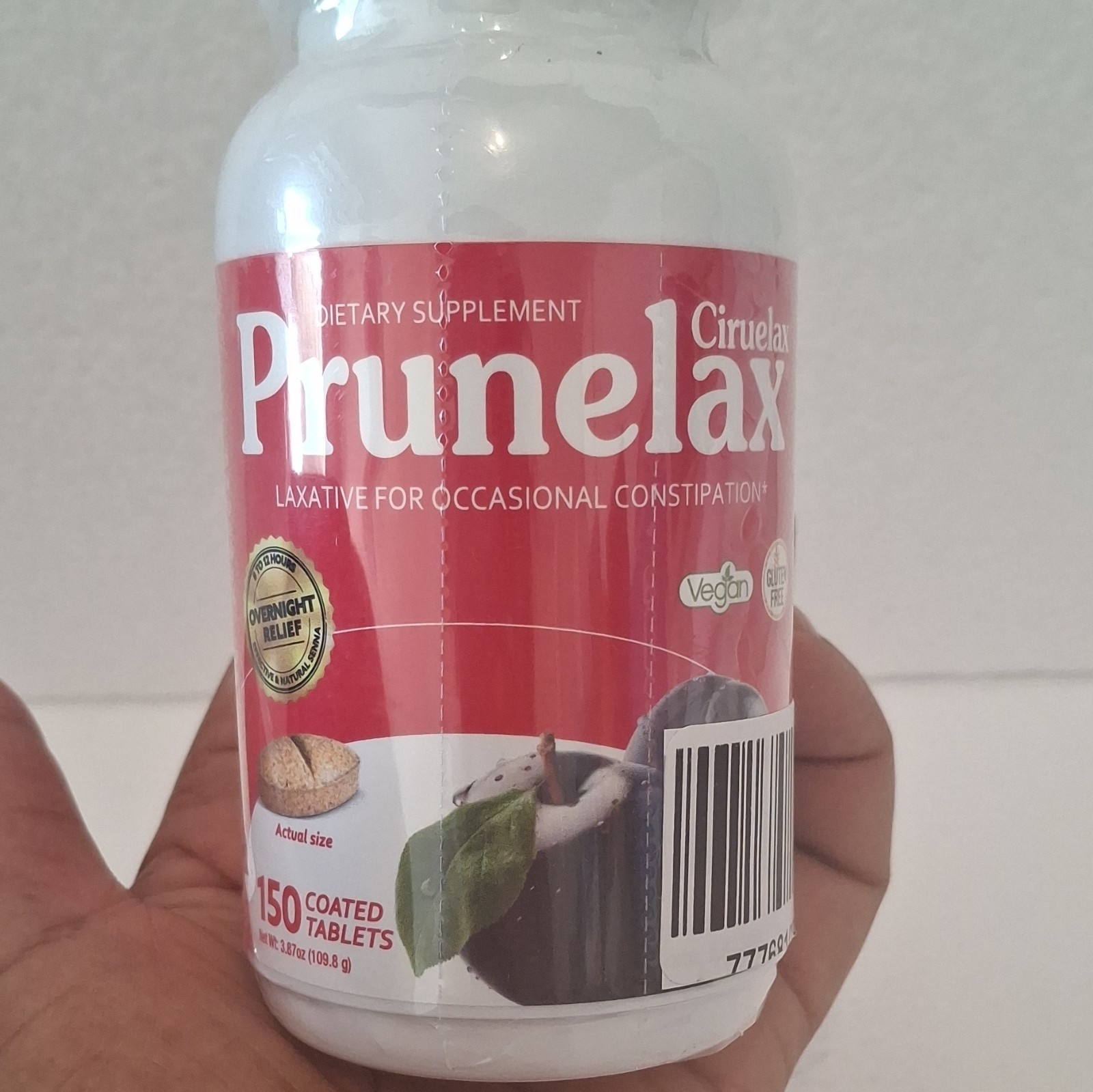 Prunelax Ciruelax Laxative Coated Tablets 150 ct Vegan Gluten-Free