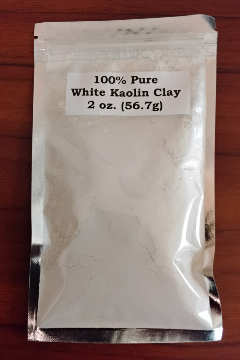 100% Pure White Kaolin Clay Powder 2 oz. (56.7g)