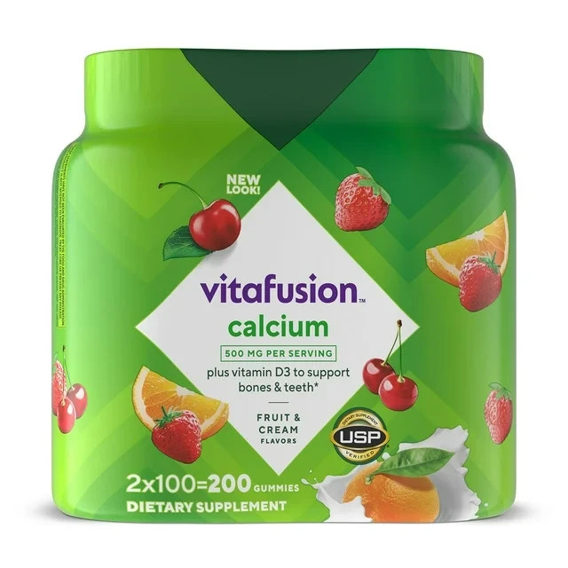 2 Pack Vitafusion Calcium + D3 Gummie 200 Ct each total (400 Ct) FREE SHIPPING