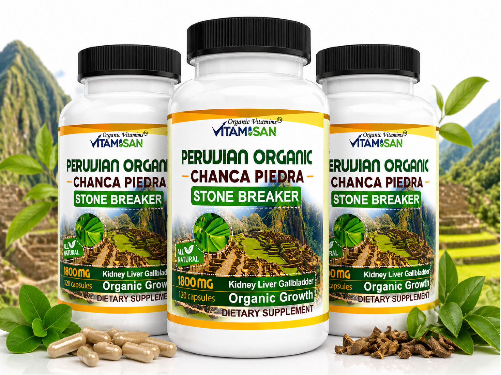 360 Capsules Chanca Piedra Stone Breaker Kidney Stones Dissolver Supplement Peru