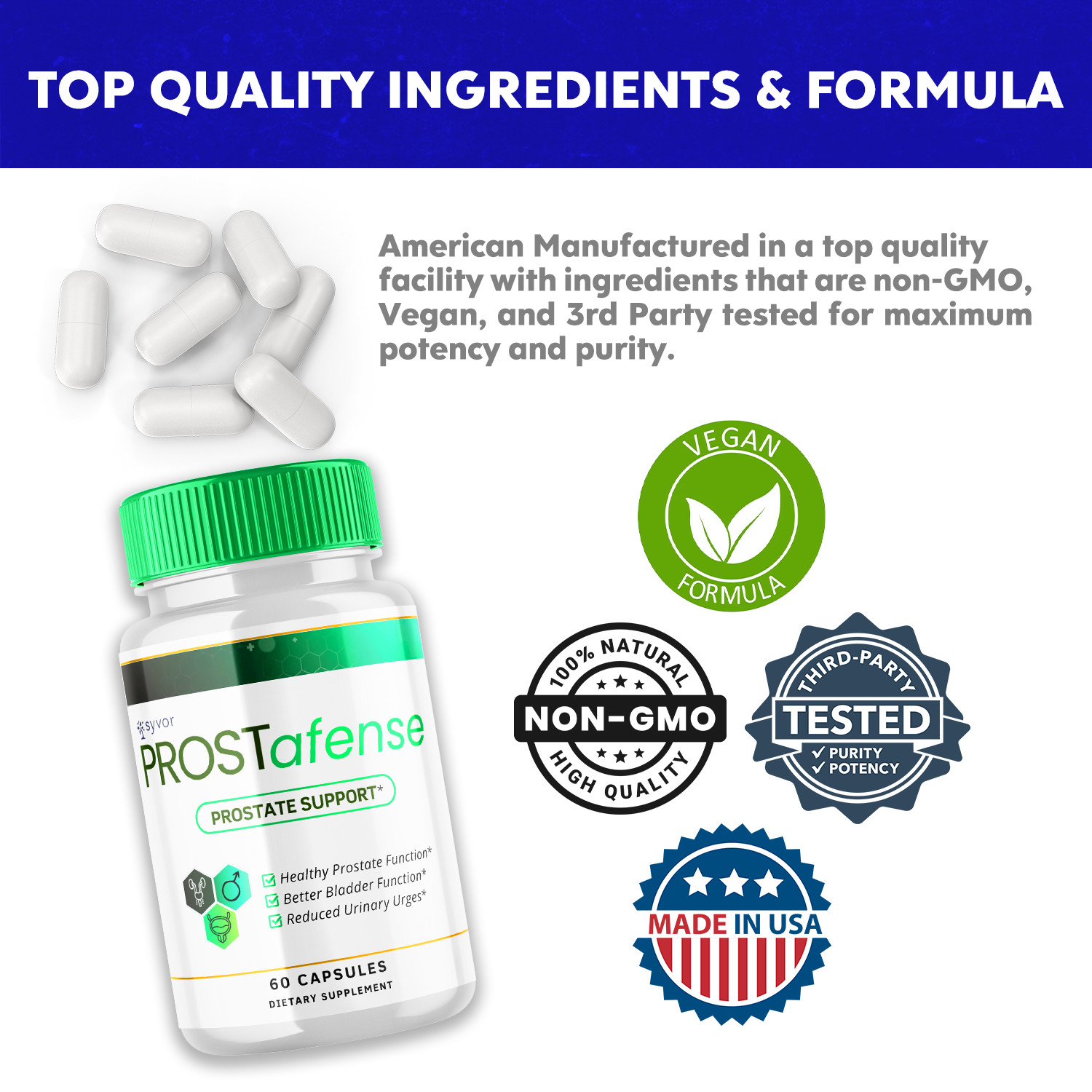 Prostafense Advanced Prostate Support Natural Bladder Health Formula 60 Capsule