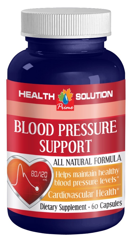 BLOOD PRESSURE SUPPORT. ALL NATURAL FORMULA (1 Bottle, 60 Capsules)