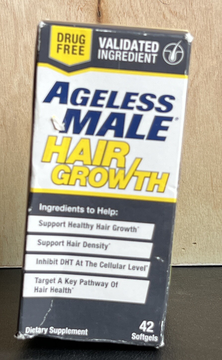 Ageless Male Hair Growth 42 Softgels Exp 5/2025 (Damaged Box, Seal Bottle)