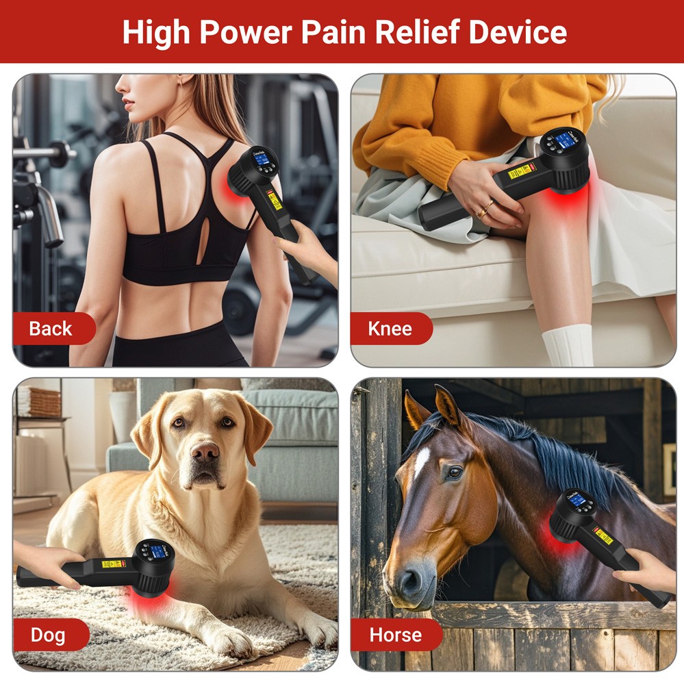 Back Spinal Pain Relief 8W Cold Laser Therapy 650nm 808nm with CW PW Modes Timer