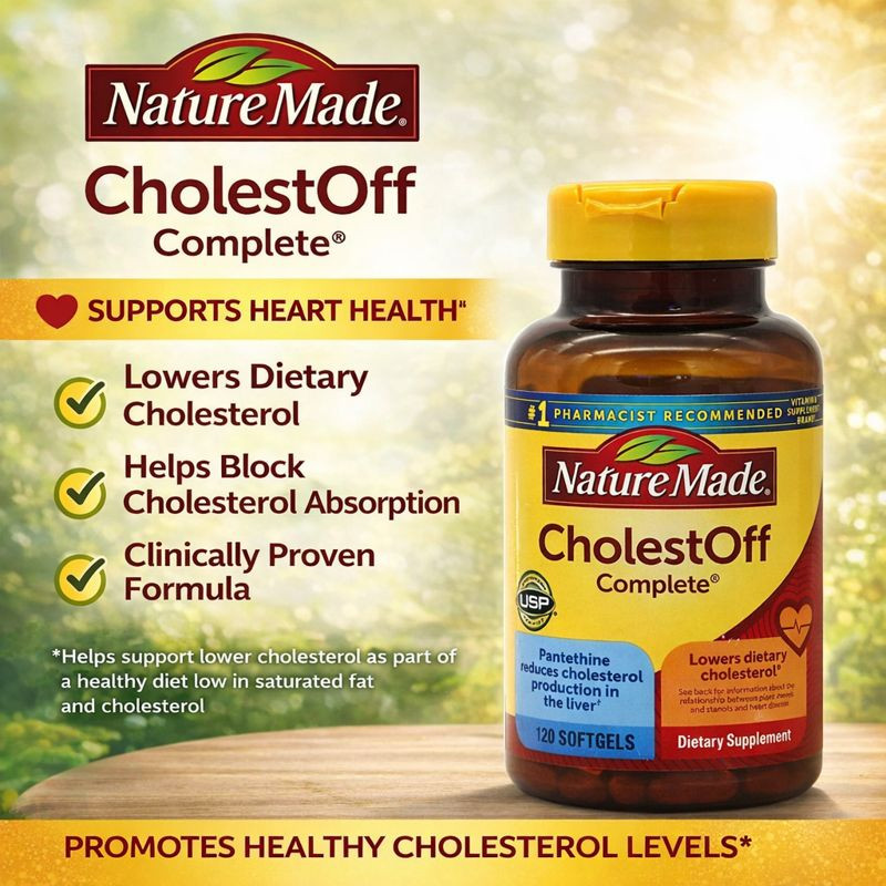 Nature Made CholestOff Complete Cholesterol Support 120 Softgels 02/26 Lot of 2