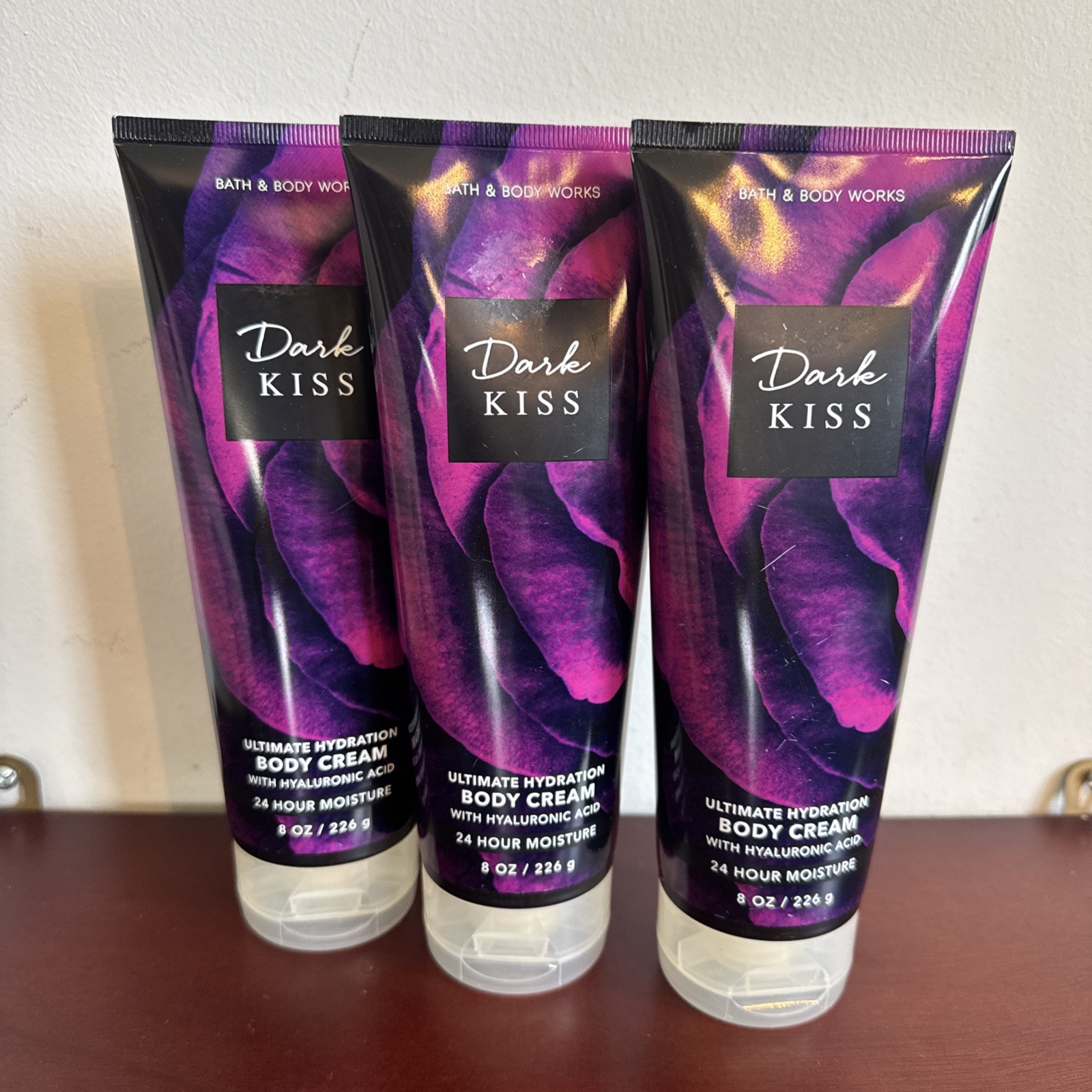 Lot Of 3 Bath & Body Works Dark Kiss Ultimate Hydration Body Cream 8 0z New