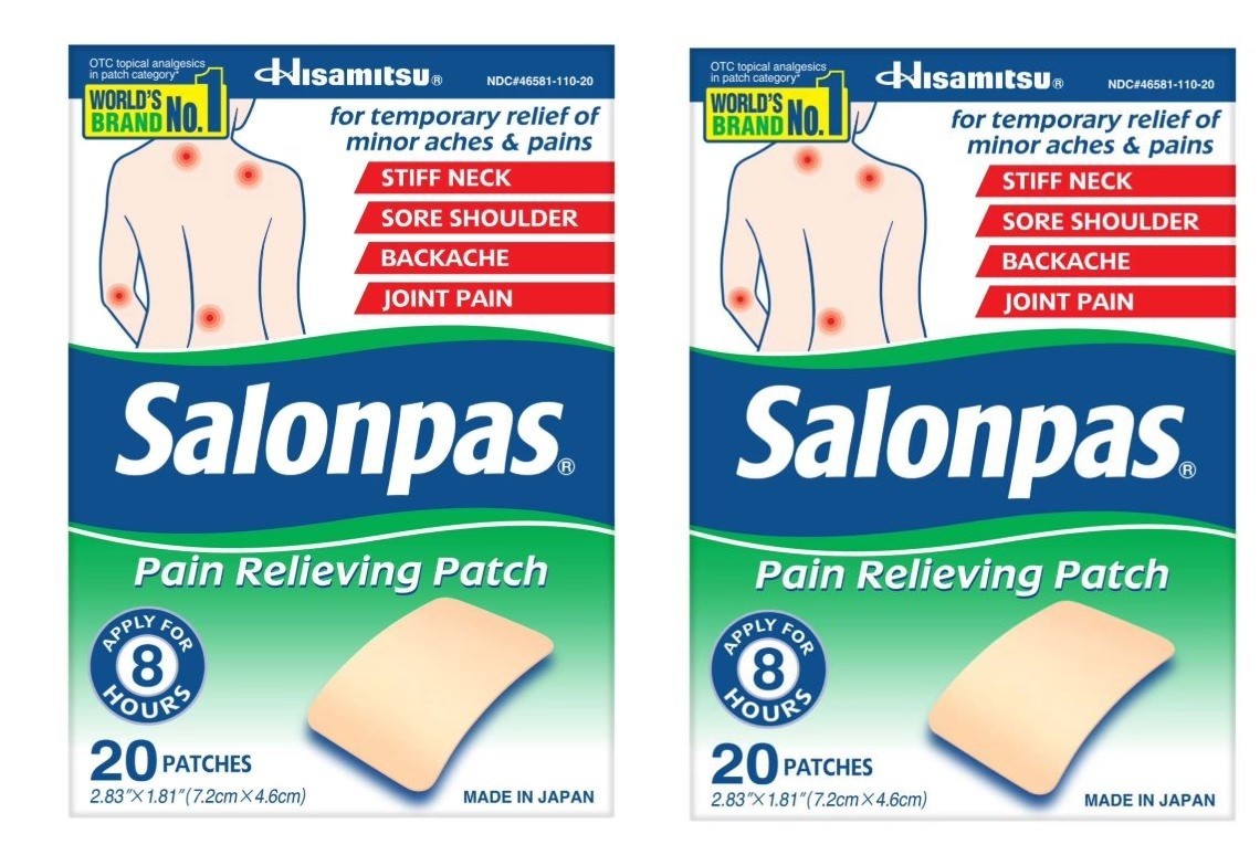 Salonpas Pain Relieving Patch, 8-Hour Pain Relief, 40 Patches