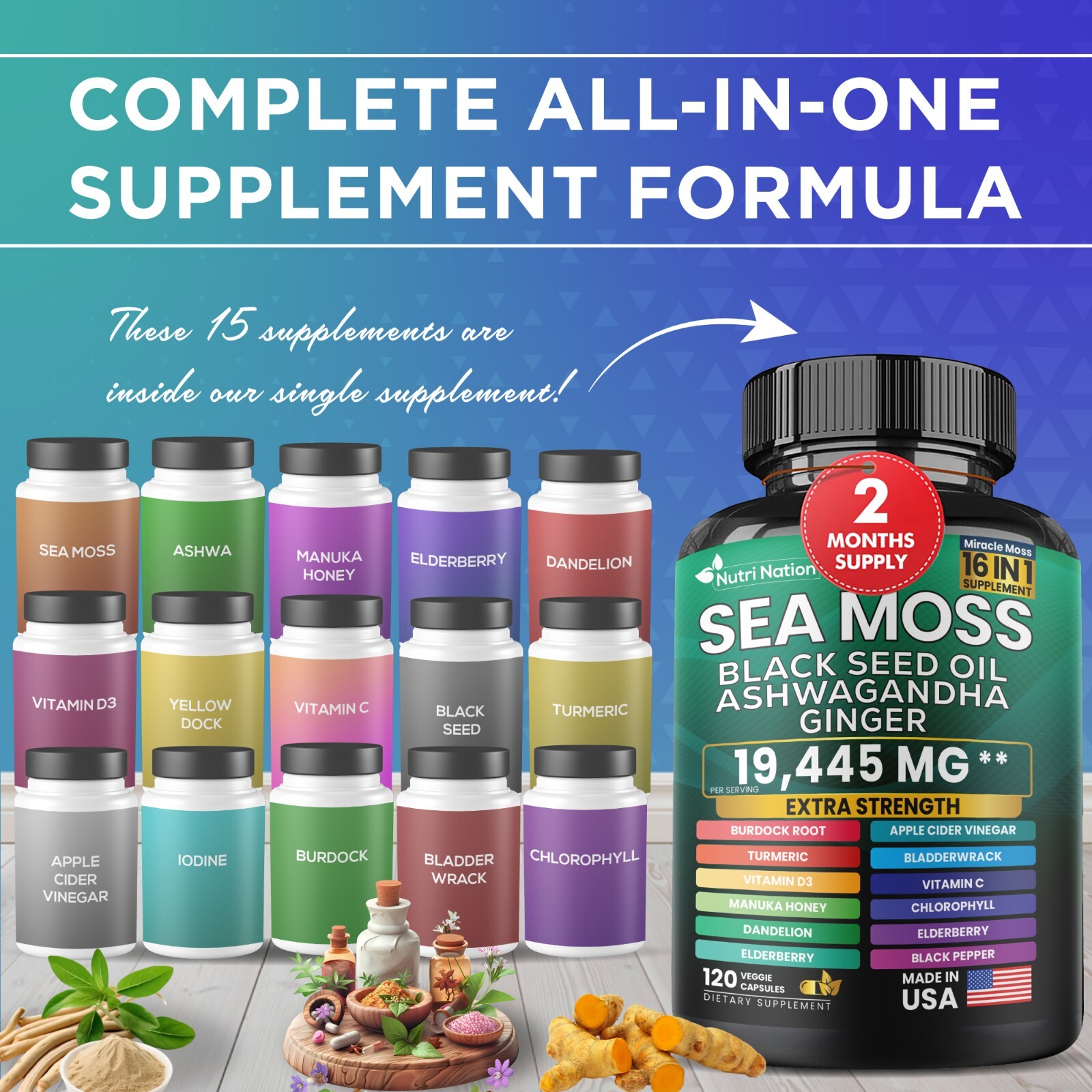 Dynamic Energy Boost Bundle – Sea Moss 7000mg,Black Seed Oil 4000mg/ Shilajit