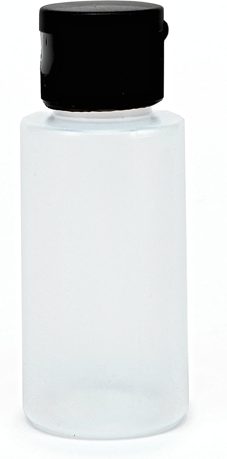 Clear 2oz Plastic Squeeze Bottles with Black Flip Top Caps – 12 pk