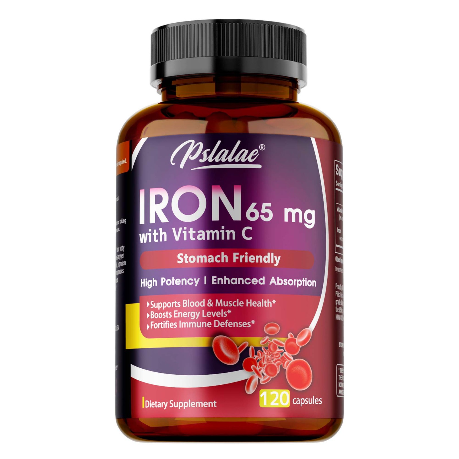 Iron Supplement – with Vitamin C-Improve Energy Levels, Relieve Anemia & Fatigue