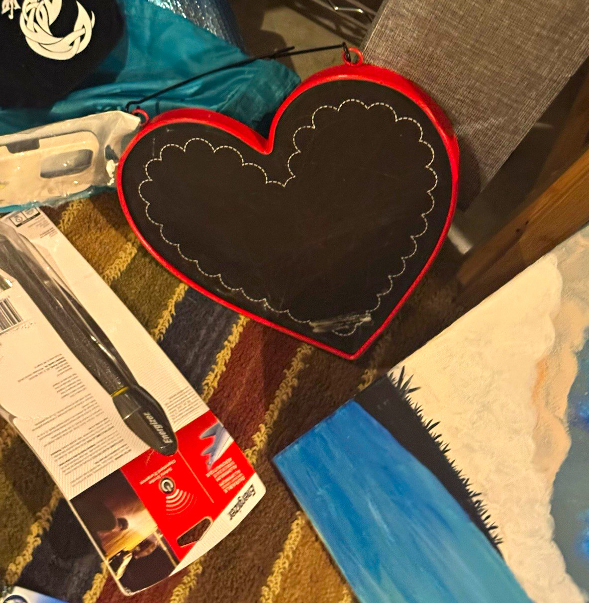 Heart-Shaped Sleep Aid Aromatherapy Sachet Pillow, Black with Red Trim