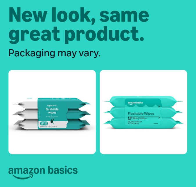 Amazon Basics Flushable Wipes, Fragrance Free, Adult Wet Wipes,126 Count (3 Pack
