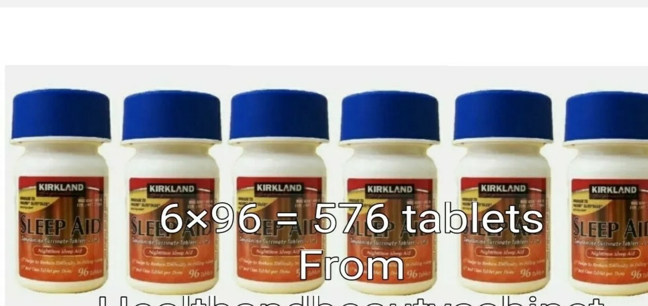 Kirkland Signature Sleep Aid Doxylamine Succinate 25 Mg 6 Bottles X 96 Tabs =576