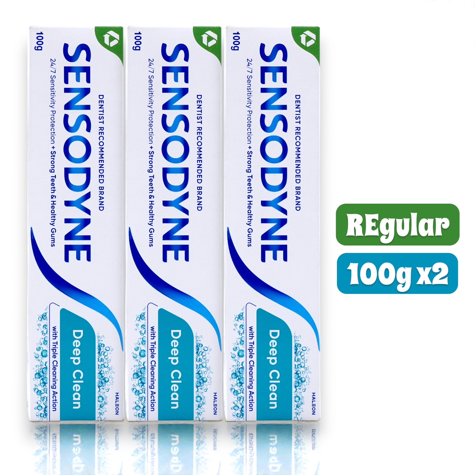 Sensodyne Deep Clean Toothpaste Lasting Fresh Sensitivity Protection 100g x3