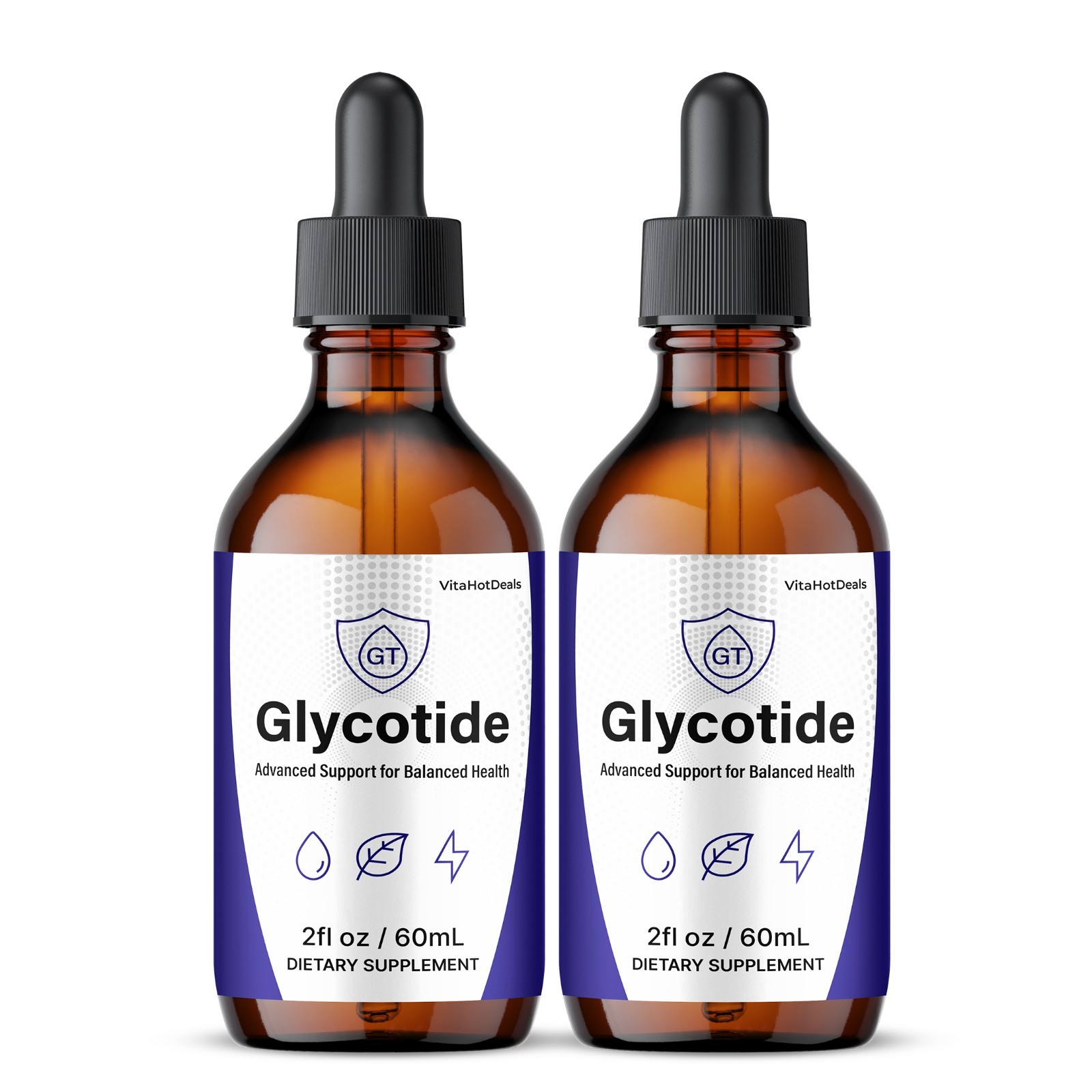 Glycotide Drops, Max Strength, Glycotide Balance Health Liquid Formula (2 Pack)