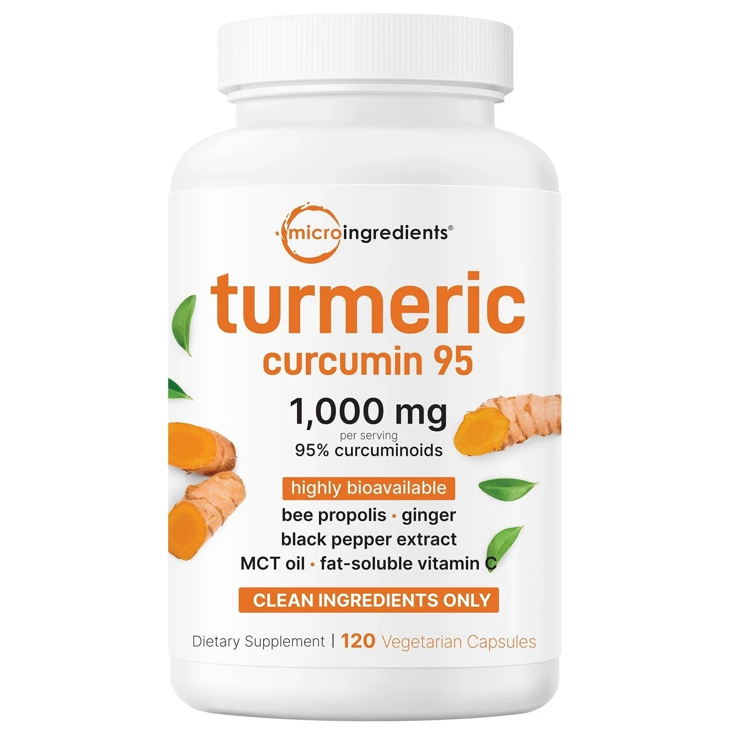 95% Turmeric Curcumin 1000mg Black Pepper MCT Oil Joint Support Vegan Capsules