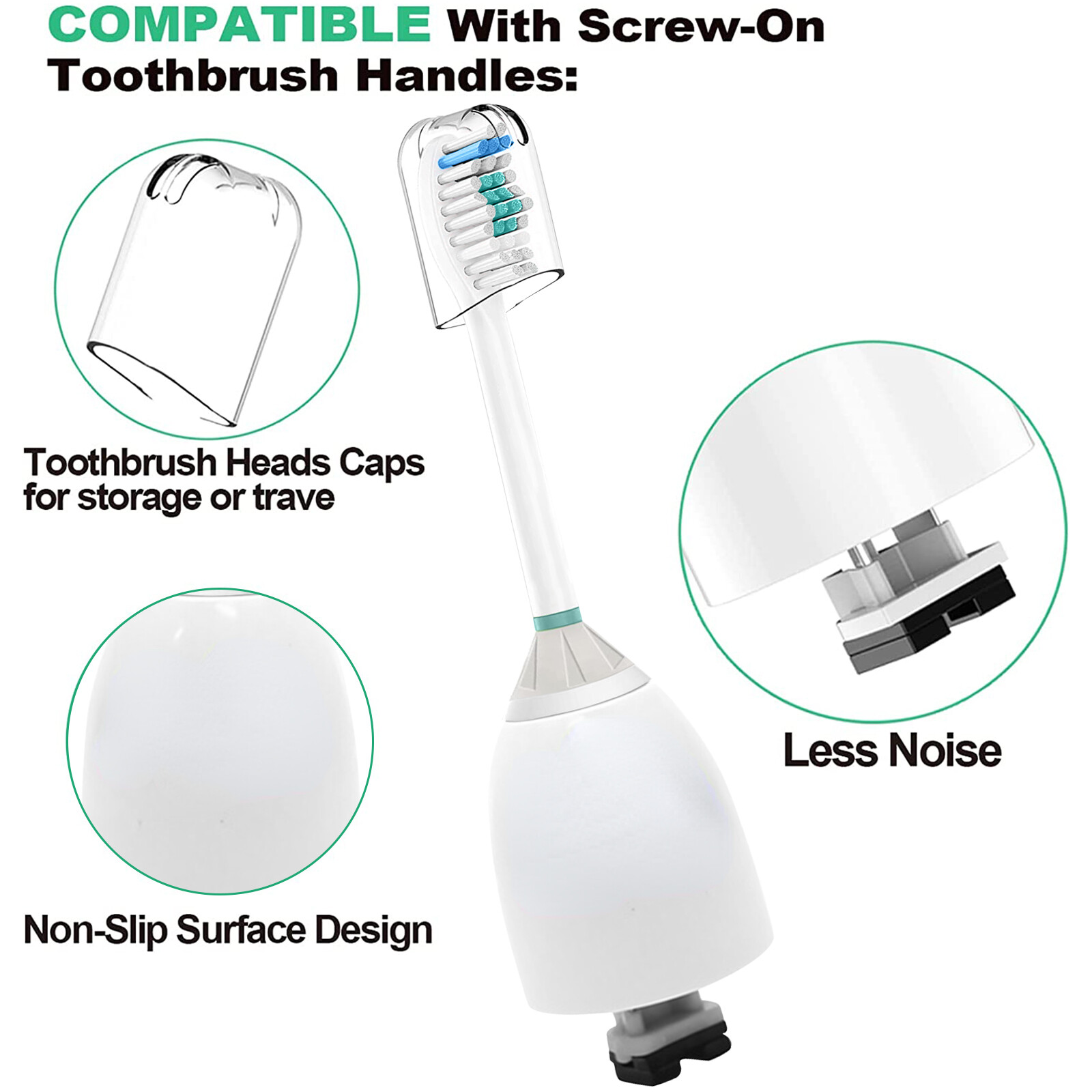 4 Pack Electric Toothbrush Heads Replacement for Sonicare Xtreme E-Series HX7001