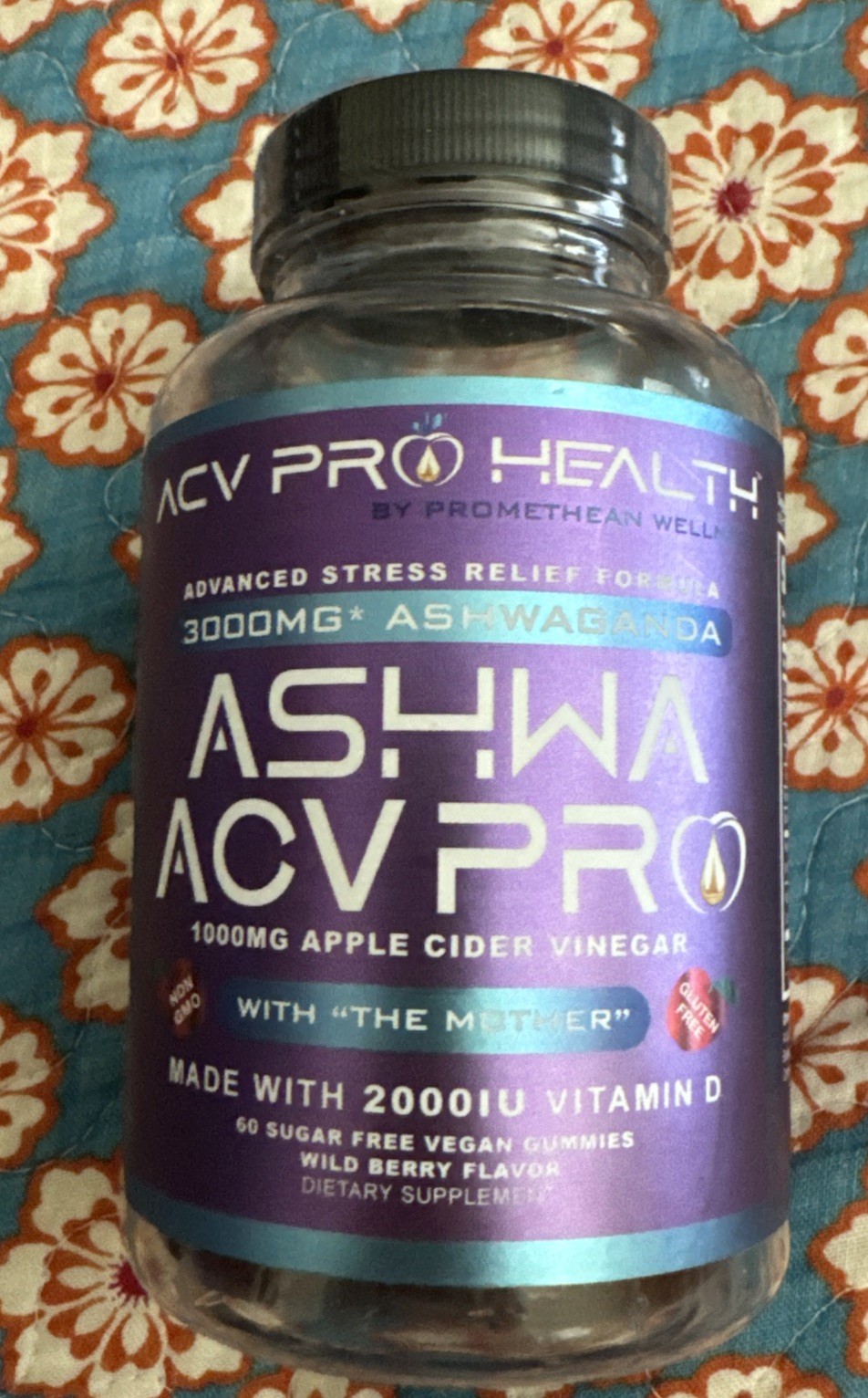 ASHWA ACV PRO Ashwaganda 1000 Apple Cider Vinegar 2000IU Vitamin D