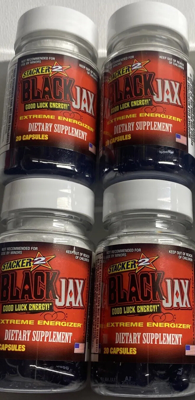 BLACK JAX by Stacker ENERGY Weight Loss Focus 4 X 20ct = 80 Pills