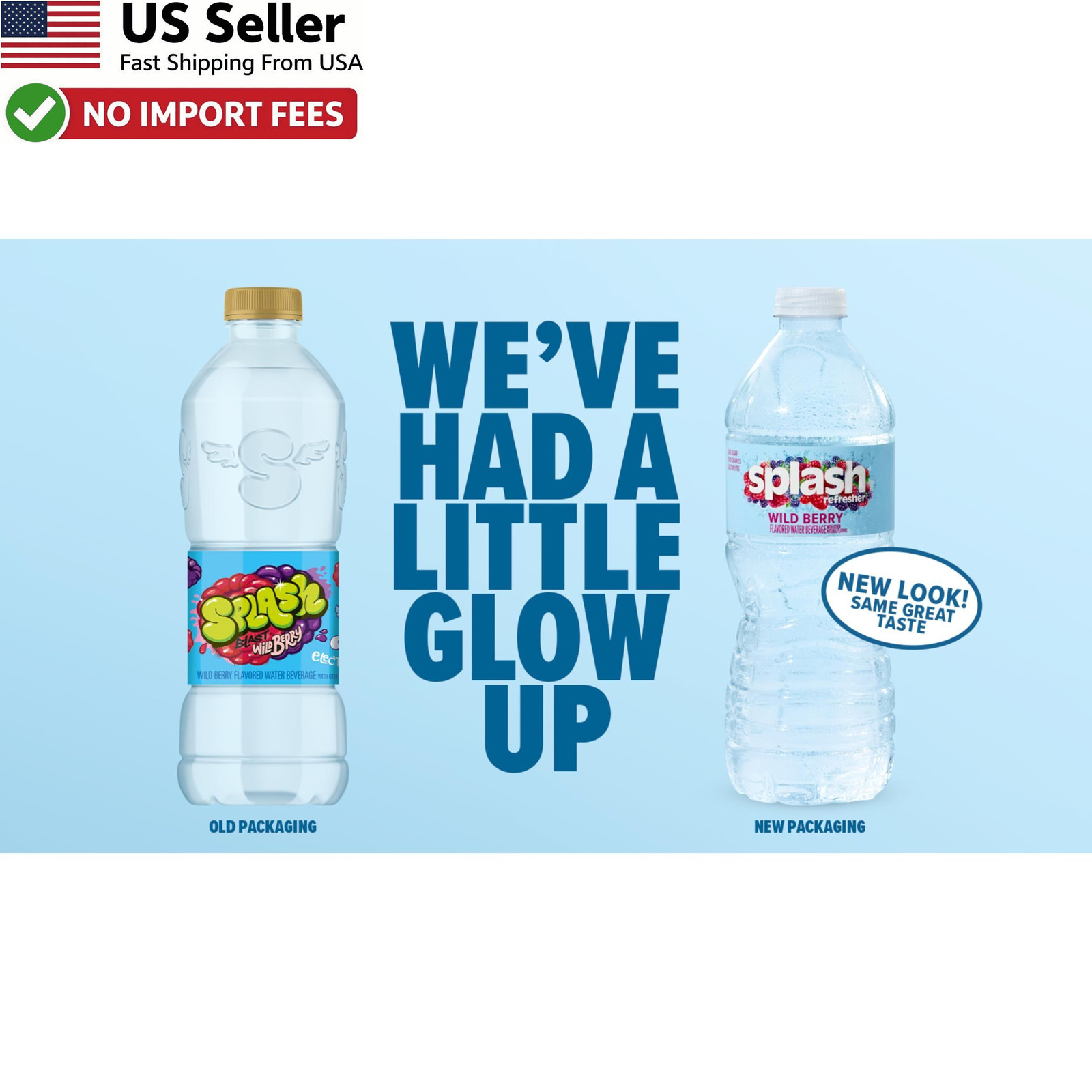 Splash Blast Refresher Lemon Flavored Water 16.9 Fl Oz Pack of 12 New FROM USA