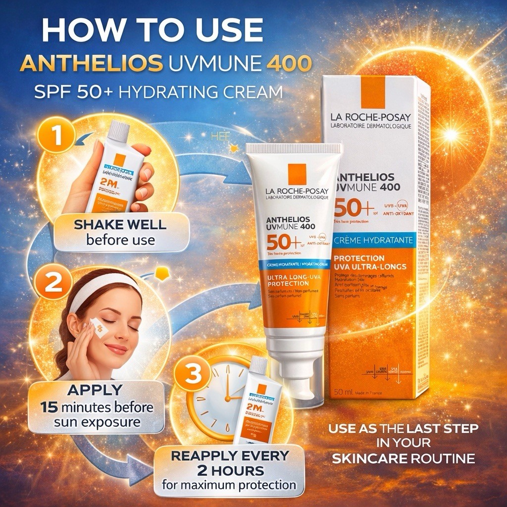La Roche Posay Anthelios UVmune 400 Hydrating SPF50+ 50ml With PERFUME Exp 03-28