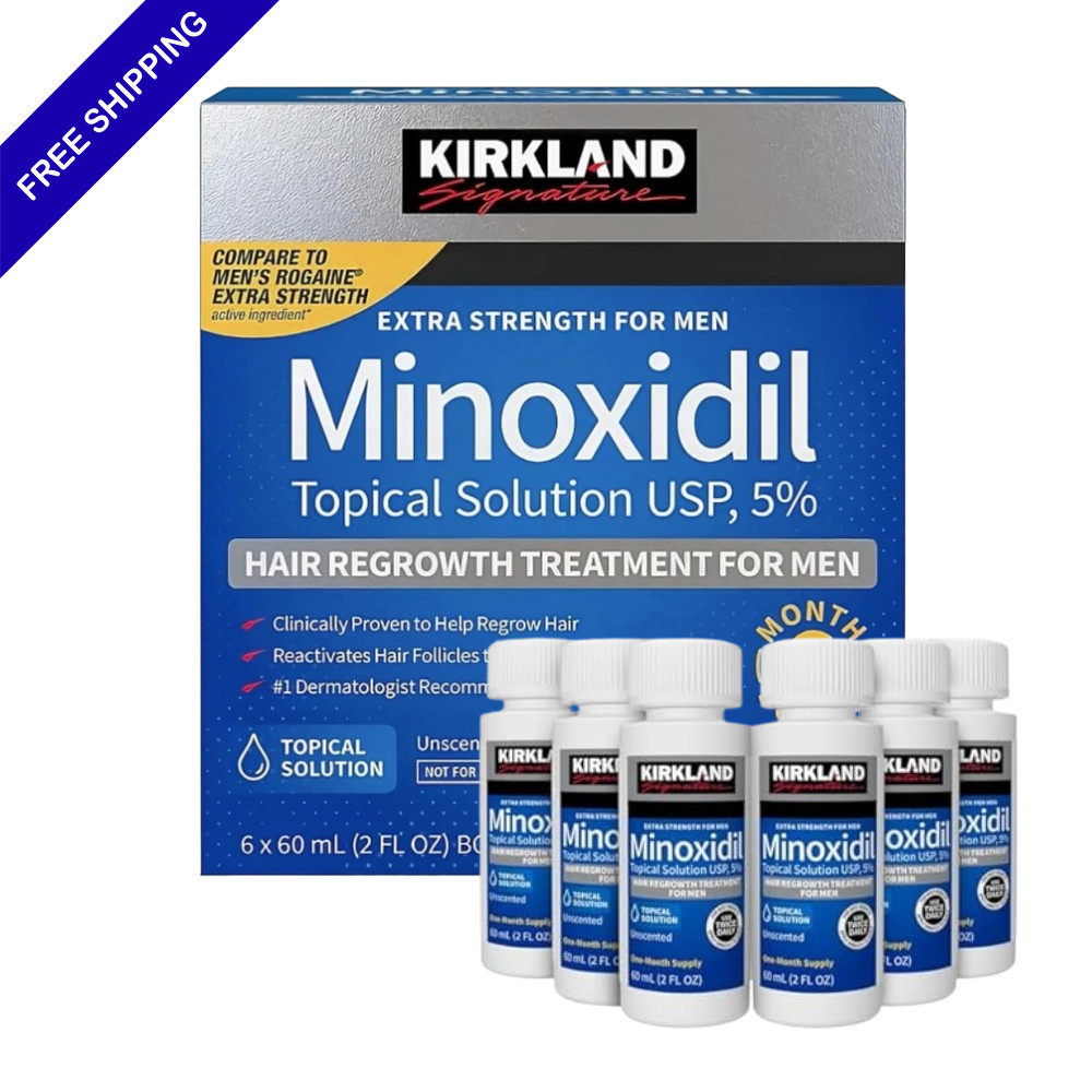 Kirkland Minoxidil 5% Extra Strength Hair Regrowth Men 6 Month Supply
