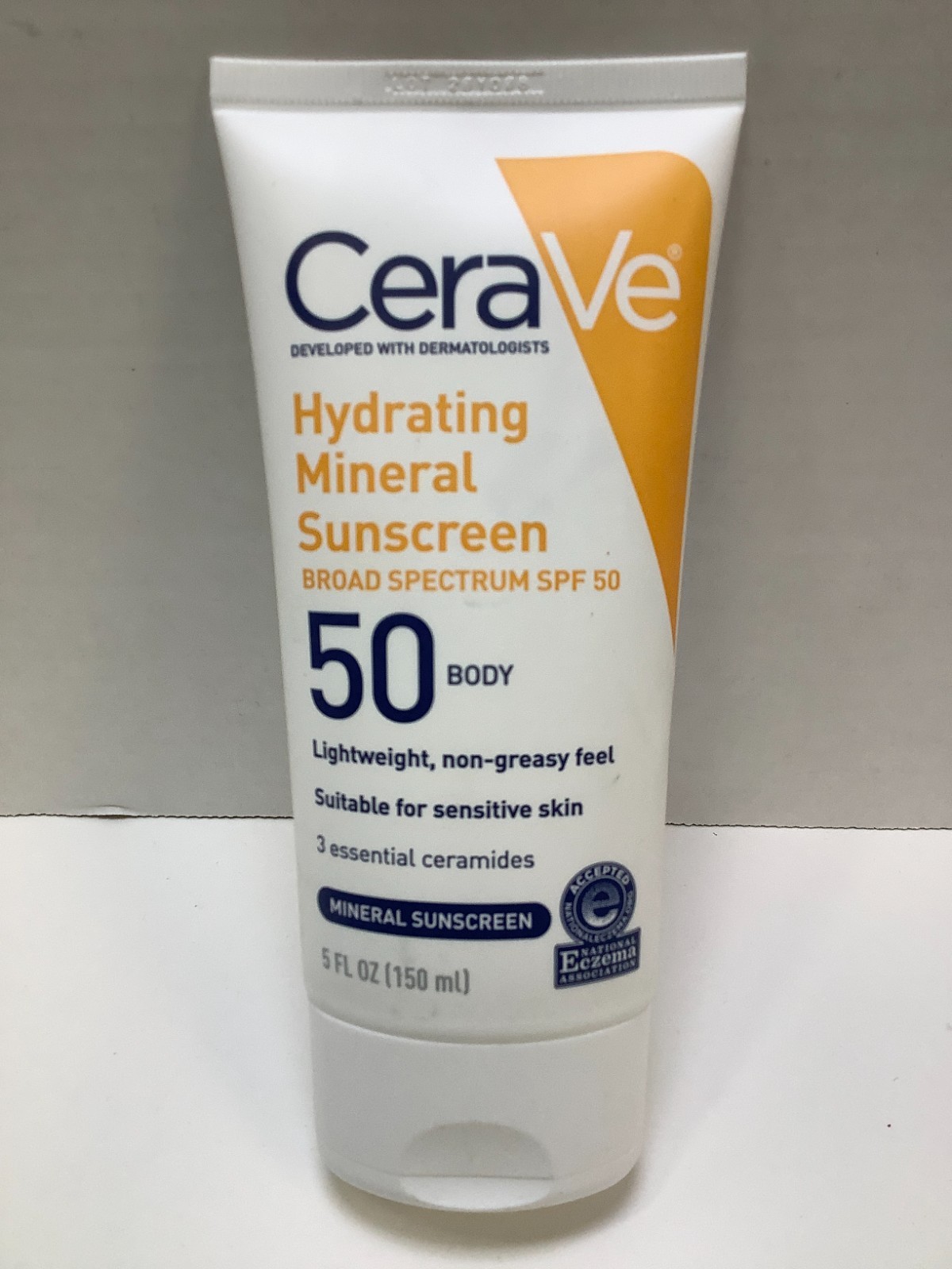 CeraVe Hydrating Mineral Sunscreen for Body, SPF 50, 5oz, Exp. 11/2027