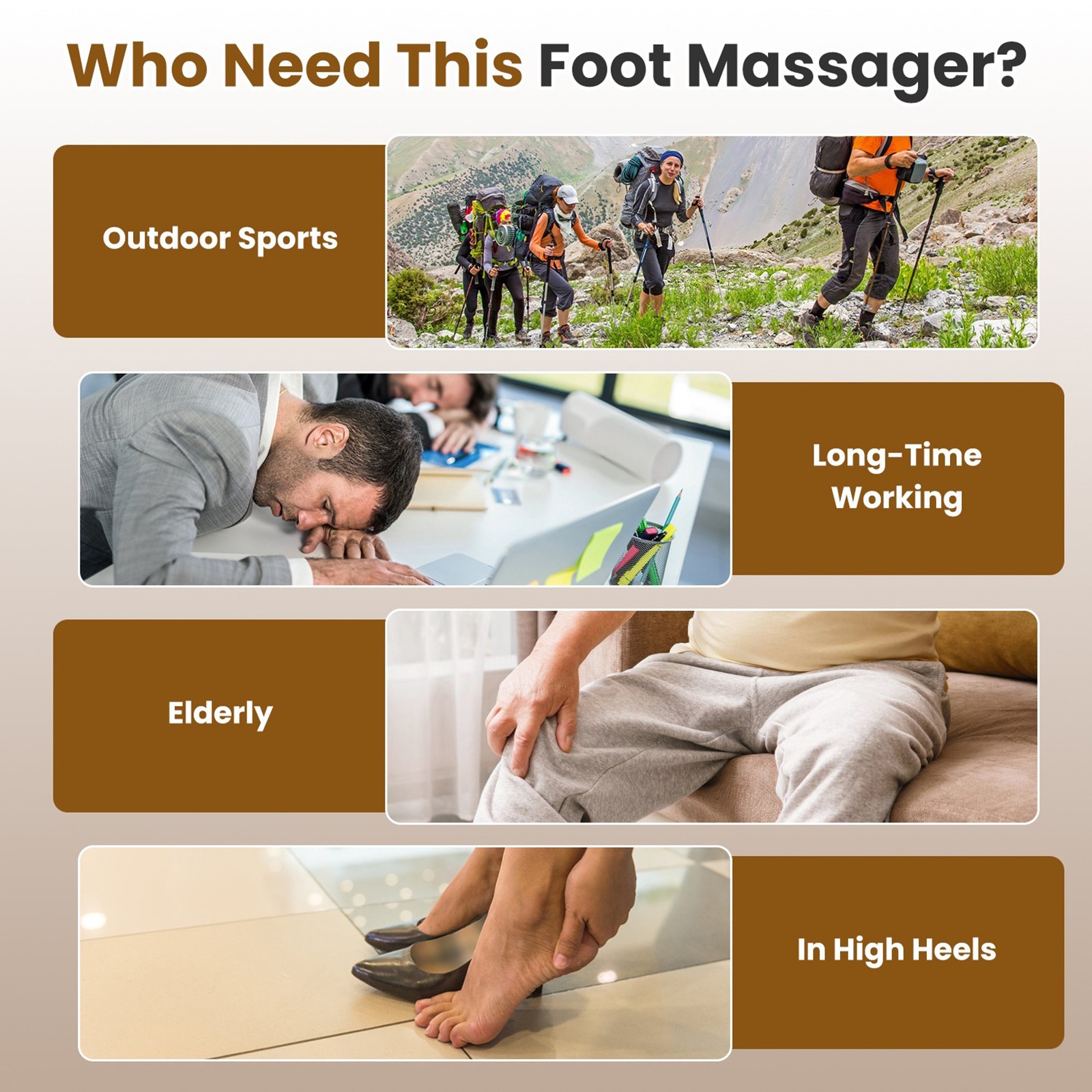 Foot Circulation Stimulator TENS EMS Massager Feet Circulation Machine 10 Modes