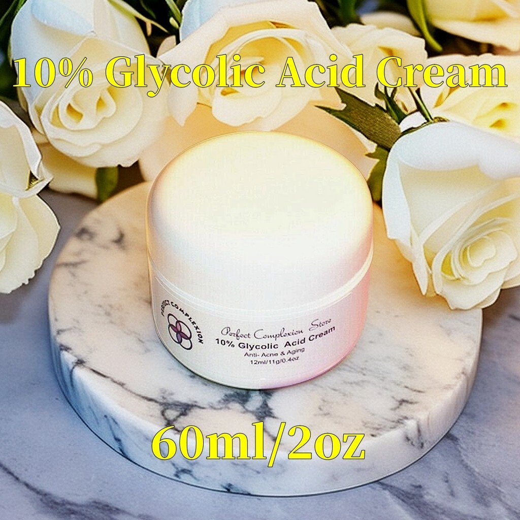 10% Glycolic Acid Night Cream 2oz Excellent for Acne/Aging/Sun Damaged Skin!