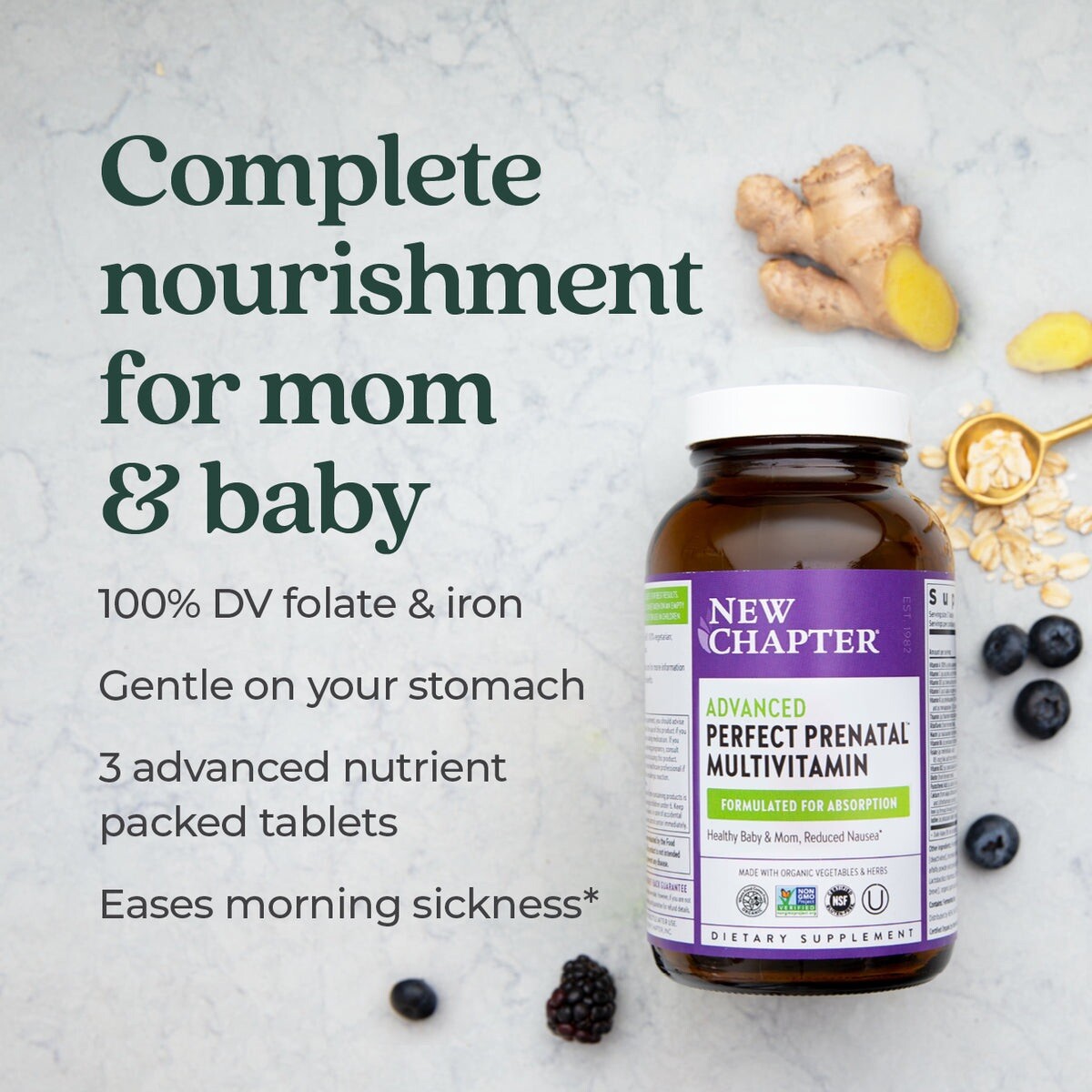 NEW CHAPTER PERFECT PRENATAL ADVANCED MULTIVITAMIN – EXP 04/2026 – 96 Tablets