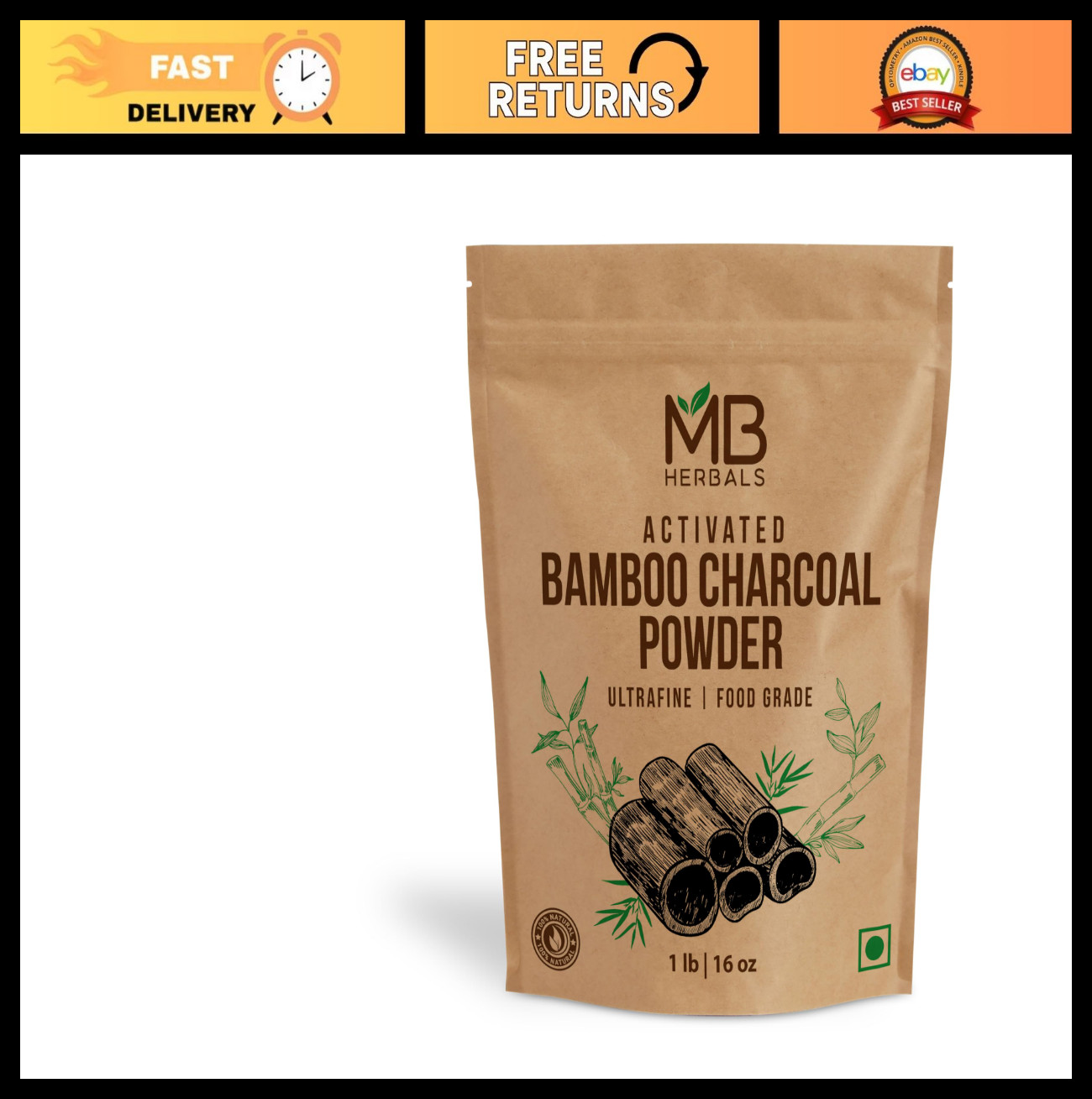 Activated Bamboo Charcoal 1 lb | Food Grade Charcoal for Baking, Skin & Hair Car