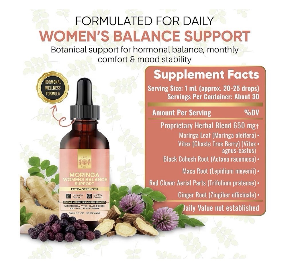 Moringa Women’s Balance Drops 650mg Multi-Herb Blend See Description New Sealed