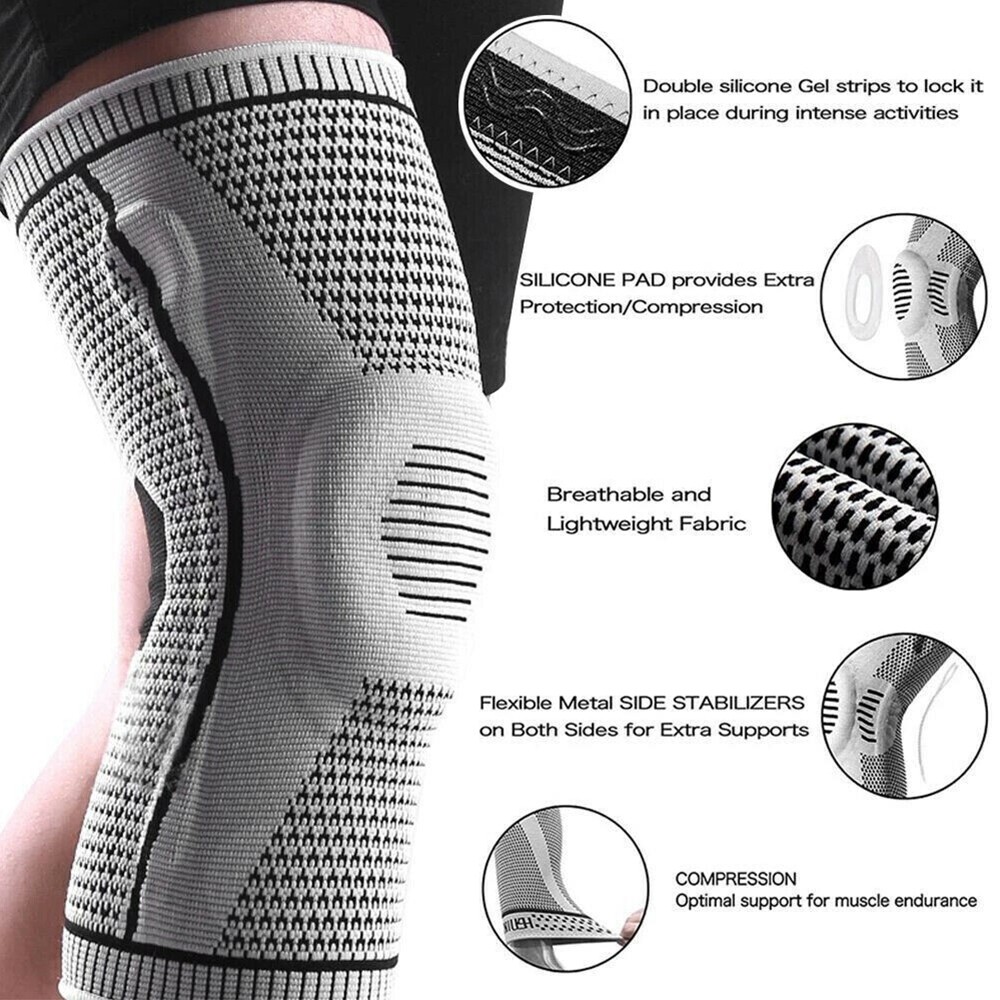 Knee Sleeve Compression Brace Support For Sport Joint Pain Arthritis Relief NEW