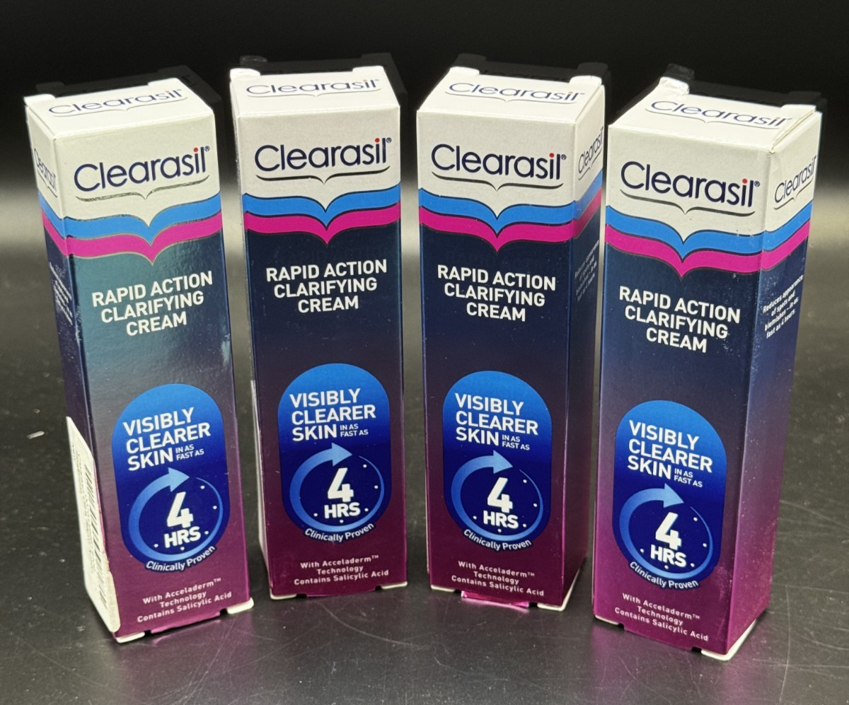 4x – Clearasil Rapid Action Clarifying Cream 4-hr Reduce Spots Blemishes 25ml