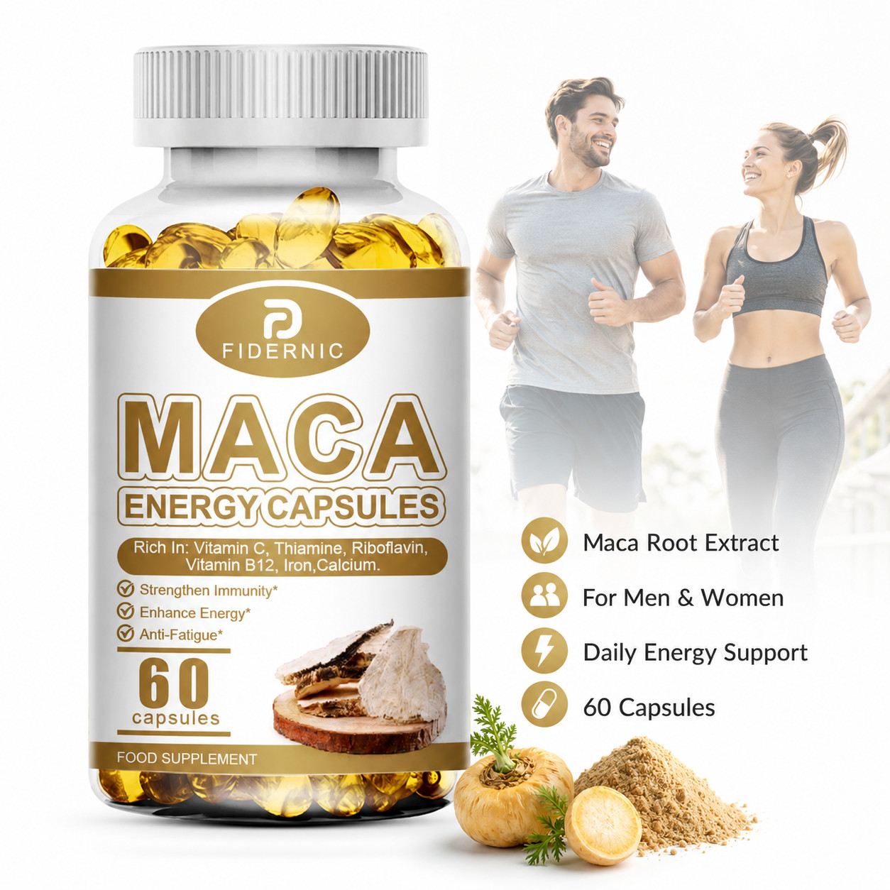 3 bottles Maca Root Extract 60 Capsules Men Women Daily Wellness Support