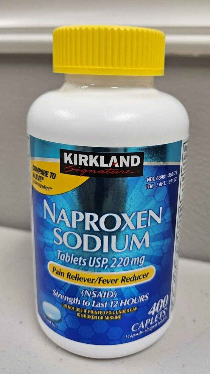 Kirkland Naproxen Sodium 220mg Pain Reliever Fever Reducer 400 Caplets Exp 09/25