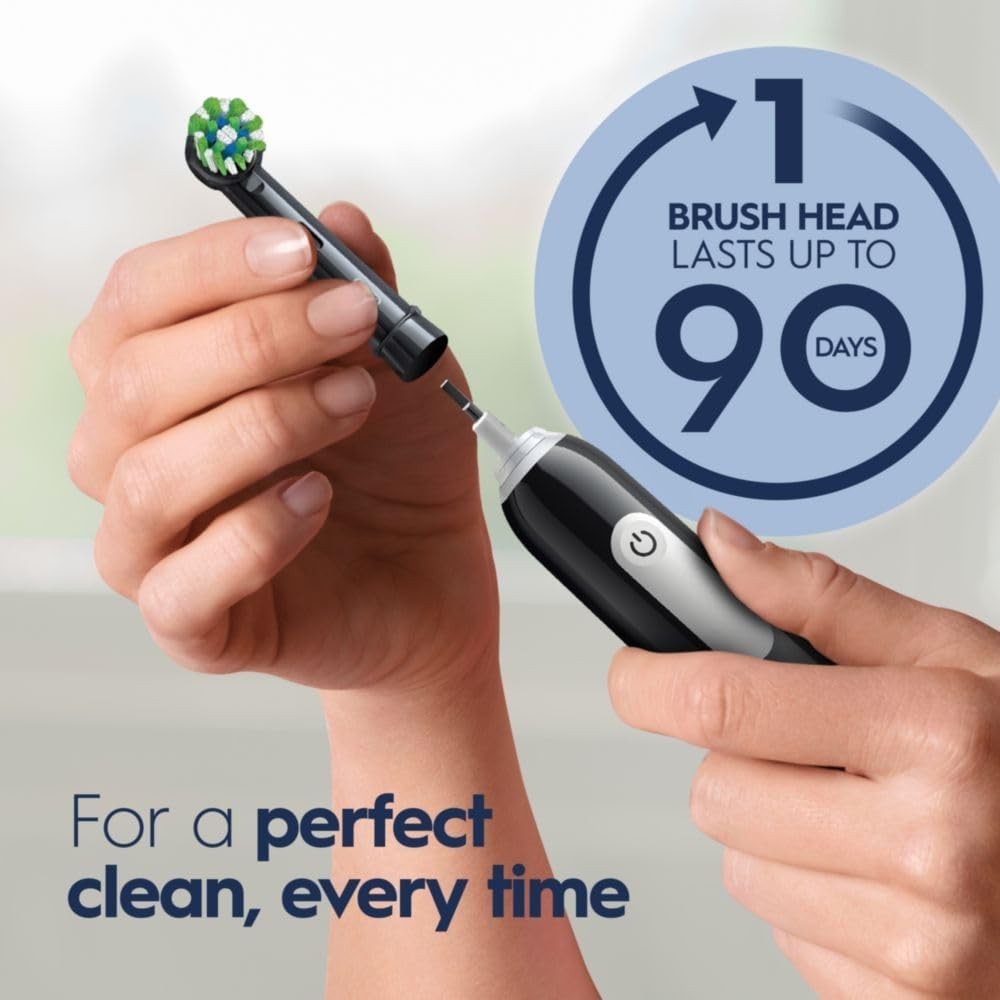 Pro 1000 Electric Toothbrush with Timer & Pressure Sensor – Elegant Black Design