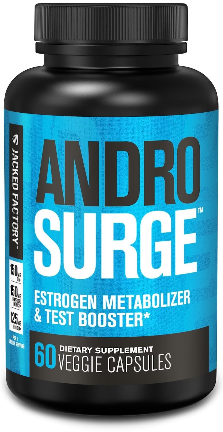 Natural Testosterone Booster & Estrogen Blocker for Men – 60 Count – Muscle Buil