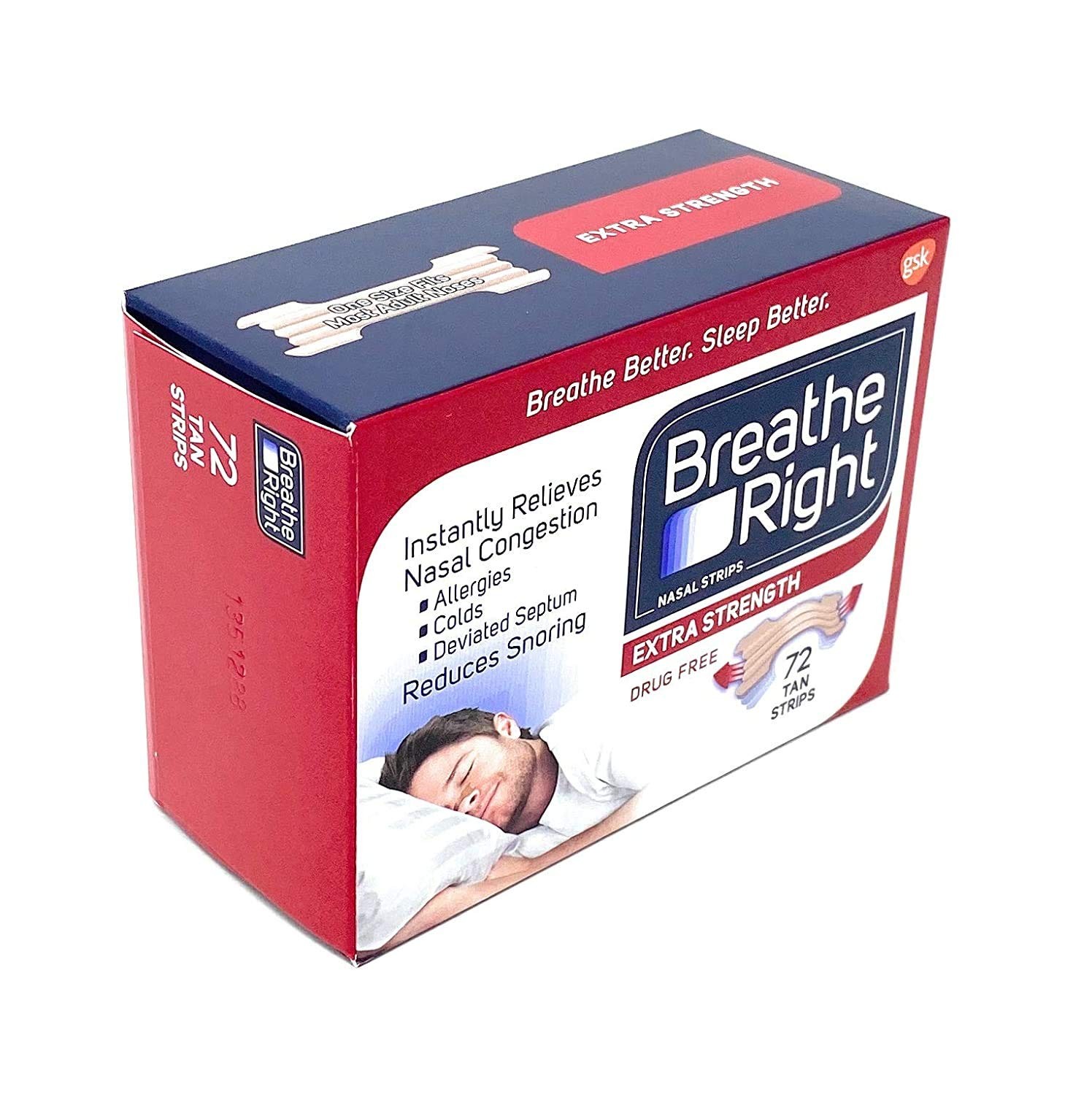 Breathe Right Extra Nasal Strips 72 Count 2 Pack