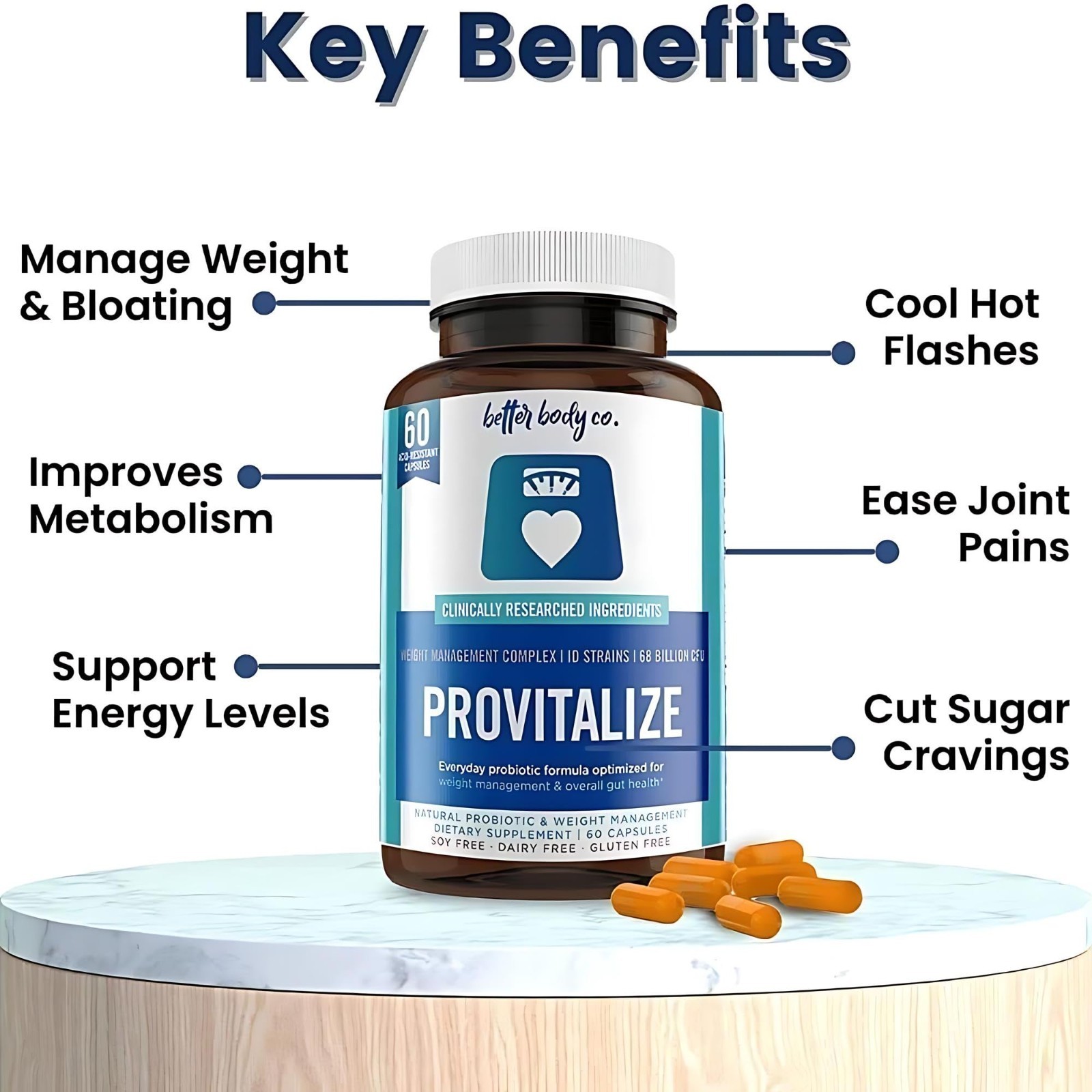 Synbiotic Supplement with Botanical Extracts Daily Digestive Gut Health Wellness