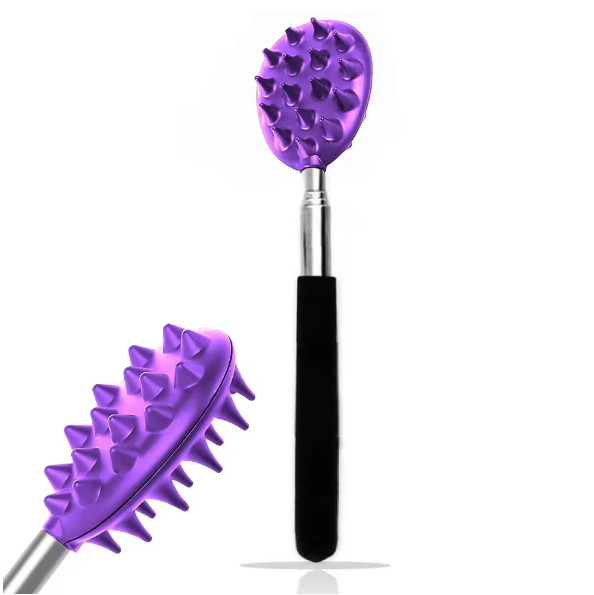 Extendable Cactus Back Scratcher with Spikes, Retractable One-Hand Itch Stick