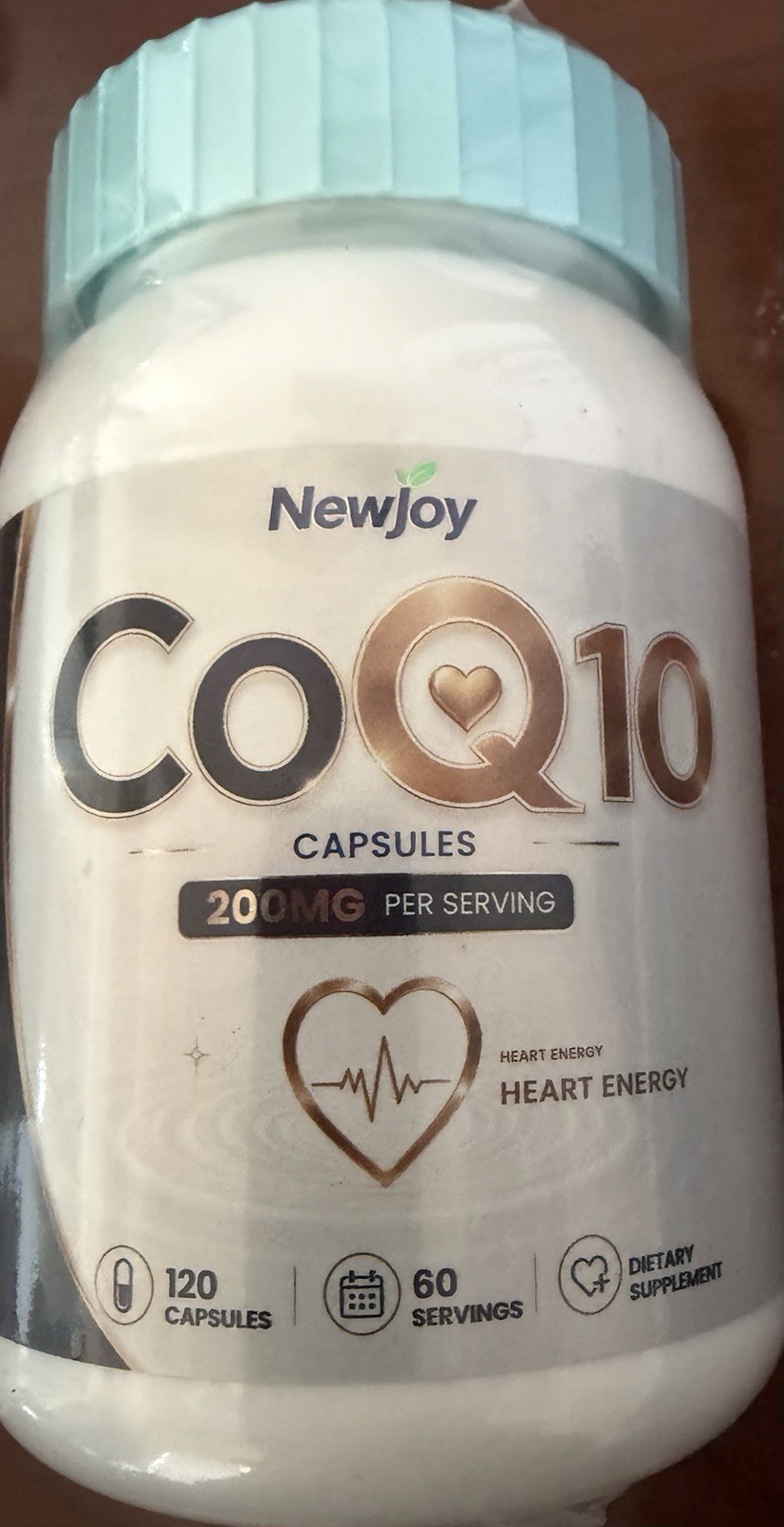 CoQ10 200mg High Potency Capsules with Vitamin E, Supports Daily Energy, 120 Ct